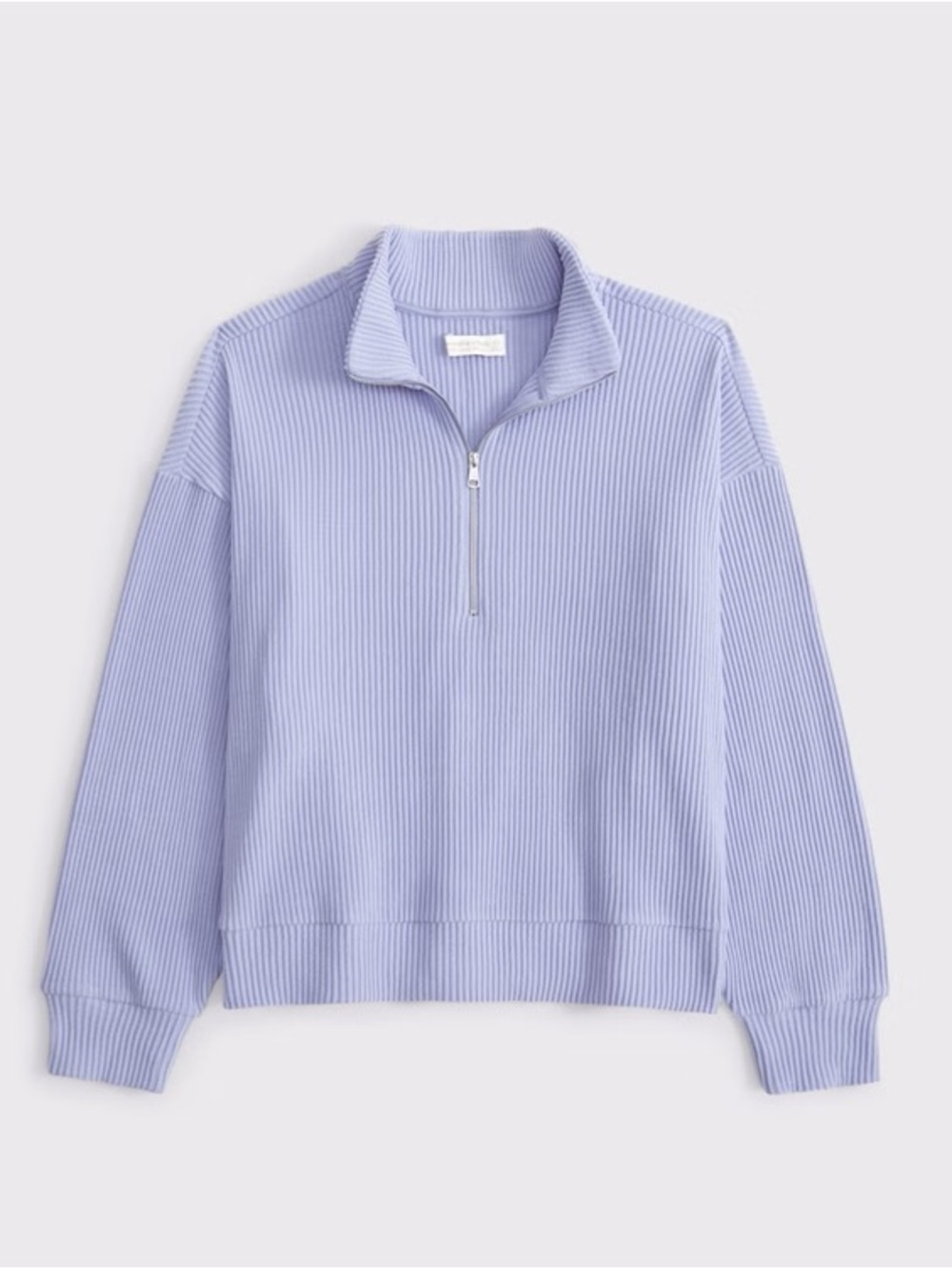 Abercrombie & Fitch light blue Ribbed Half-Zip Pullover
